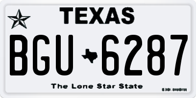 TX license plate BGU6287