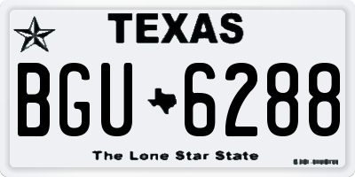 TX license plate BGU6288