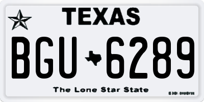 TX license plate BGU6289