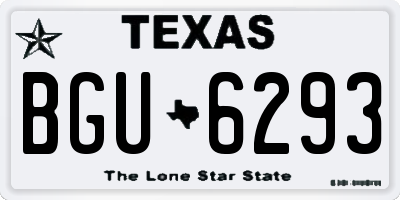 TX license plate BGU6293