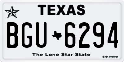 TX license plate BGU6294