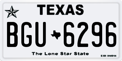 TX license plate BGU6296