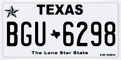 TX license plate BGU6298