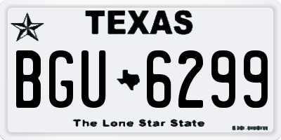 TX license plate BGU6299