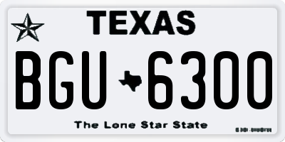 TX license plate BGU6300