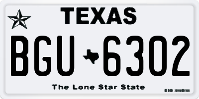 TX license plate BGU6302