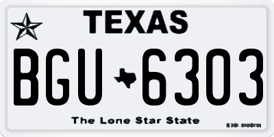 TX license plate BGU6303