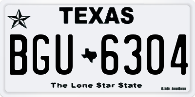 TX license plate BGU6304