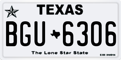 TX license plate BGU6306