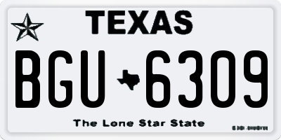 TX license plate BGU6309