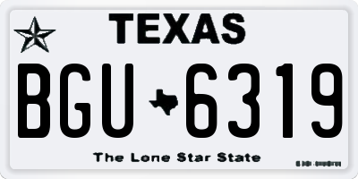 TX license plate BGU6319