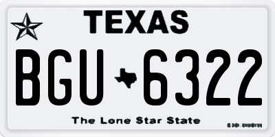 TX license plate BGU6322