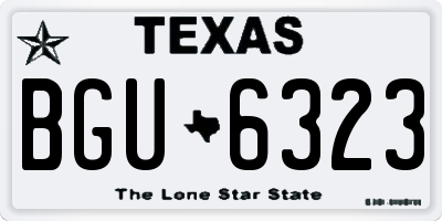 TX license plate BGU6323