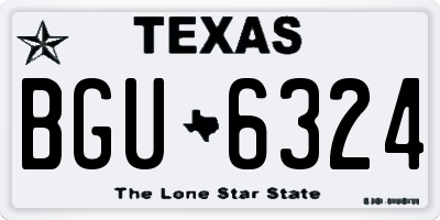 TX license plate BGU6324