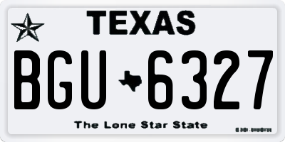 TX license plate BGU6327
