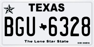 TX license plate BGU6328
