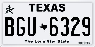 TX license plate BGU6329