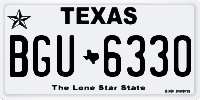 TX license plate BGU6330