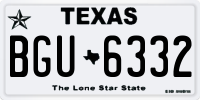 TX license plate BGU6332