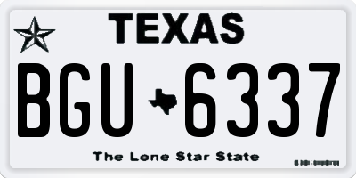 TX license plate BGU6337