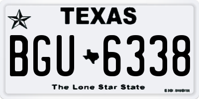 TX license plate BGU6338