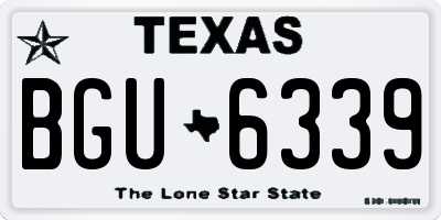 TX license plate BGU6339