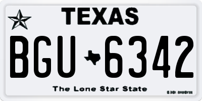 TX license plate BGU6342