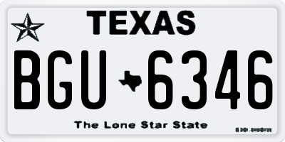 TX license plate BGU6346
