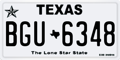 TX license plate BGU6348
