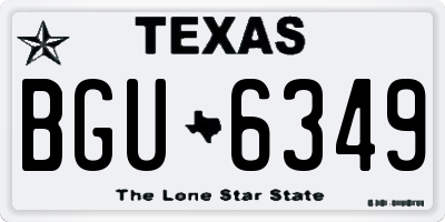 TX license plate BGU6349