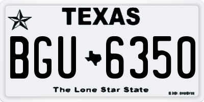 TX license plate BGU6350