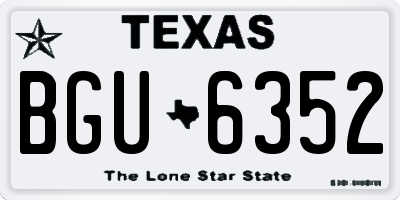 TX license plate BGU6352
