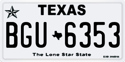 TX license plate BGU6353