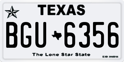 TX license plate BGU6356