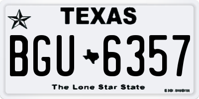 TX license plate BGU6357