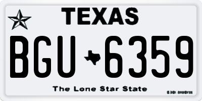 TX license plate BGU6359