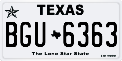 TX license plate BGU6363