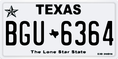 TX license plate BGU6364
