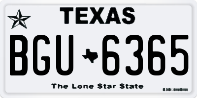 TX license plate BGU6365