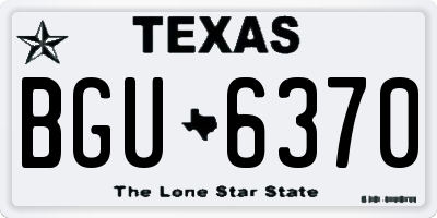 TX license plate BGU6370