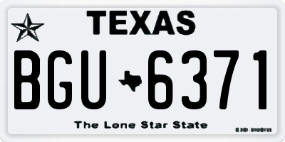 TX license plate BGU6371