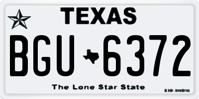 TX license plate BGU6372
