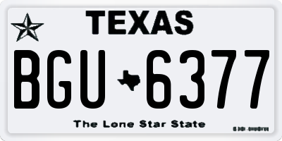 TX license plate BGU6377
