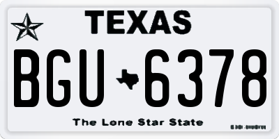 TX license plate BGU6378