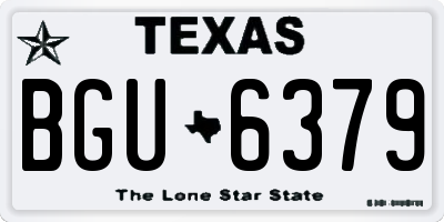 TX license plate BGU6379