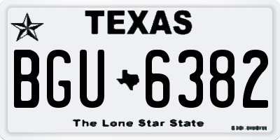 TX license plate BGU6382