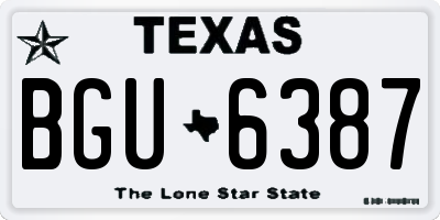 TX license plate BGU6387