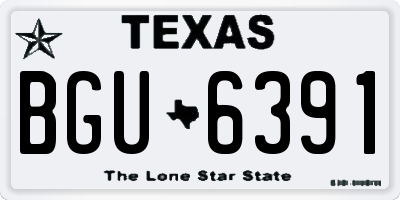 TX license plate BGU6391
