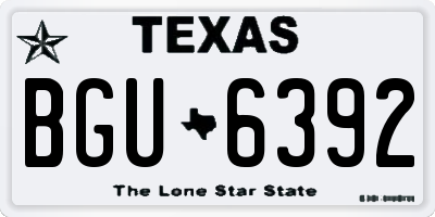 TX license plate BGU6392
