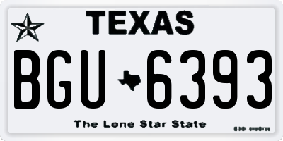 TX license plate BGU6393